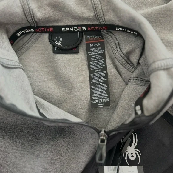 Men’s Spyder Heavyweight Pullover ProWeb Active 1/4 Zip Hoodie - Picture 7 of 15